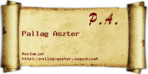 Pallag Aszter névjegykártya